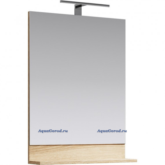 Зеркало Aqwella Фостер 60 см со светильником дуб сонома FOS0206DS