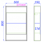 Зеркало-шкаф Aqwella Сити 50 см дуб балтийский SIT0405DB