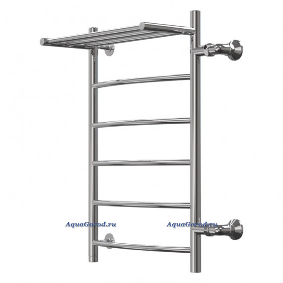 Полотенцесушитель Арго Классик 2 с полкой, боковое подключение, 50х80 см 1" 6 перекладин, межосевое 60 см
