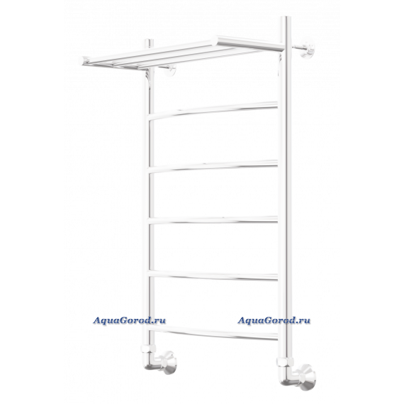 Полотенцесушитель с полкой Арго Классик 2 30х80 1" нижнее м.р. 30 см 6 перекладин белый 14802