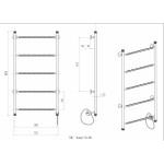 Полотенцесушитель электрический Арго Диана-Э 50х100 кнопка правый хром 5 перекладин 11474
