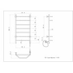 Полотенцесушитель электрический Арго Евростиль-Э 40х80 кнопка правый 7 перекладин хром 12188