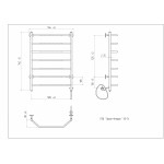 Полотенцесушитель электрический Арго Флоран-Э 50х74 правый 7 перекладин хром 11459