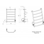 Полотенцесушитель электрический Арго Флоран Гранд 50х80 левый 6 перекладин хром 15719