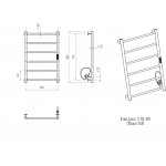 Полотенцесушитель электрический Арго Классика Гранд 50х80 правый 6 перекладин хром 15003