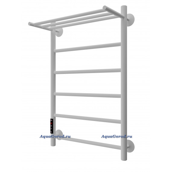 Полотенцесушитель электрический с полкой Арго Классика Гранд 50х80 правый 6 перекладин белый 16516