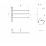 Полотенцесушитель электрический Арго Луч 3 Квадро 50х45 универсальный правый 3 перекладины хром 06496