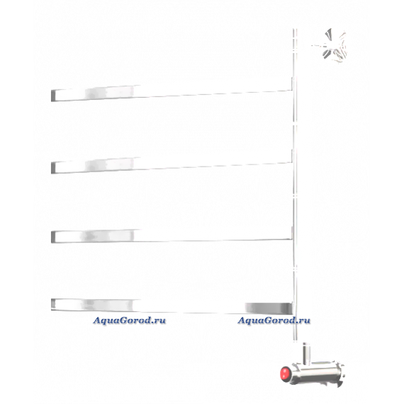 Полотенцесушитель электрический Арго Луч 4 Квадро 50х52 универсальный правый 4 перекладины белый 13586