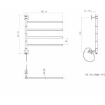 Полотенцесушитель электрический Арго Луч 4 Квадро 50х52 универсальный правый 4 перекладины хром 11133