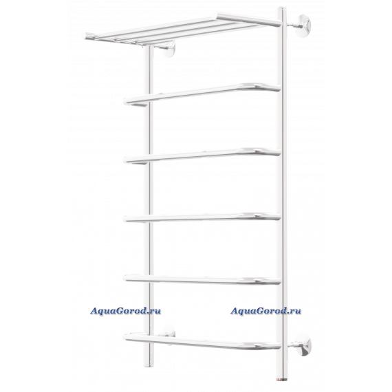 Полотенцесушитель электрический с полкой Арго Магия-Э 40х80 кнопка правый 6 перекладин белый 13893