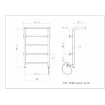 Полотенцесушитель электрический Арго Орион-Полочка 40х60 правый 5 перекладин белый 08813