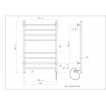 Полотенцесушитель электрический Арго Орион Престиж 50х80 кнопка правый 8 перекладин хром 11514