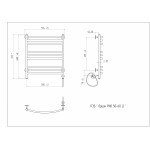 Полотенцесушитель электрический Арго Рио-Э 50х60 правый 9 перекладин хром 11444
