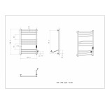 Полотенцесушитель электрический Арго Рио Гранд 50х80 правый 9 перекладин хром 15016