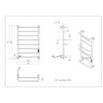 Полотенцесушитель электрический Арго Сага Гранд 50х80 правый 8 перекладин хром 15010