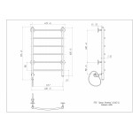 Полотенцесушитель электрический Арго Орион Лесенка 40х60 кнопка правый 6 перекладин черный 13667