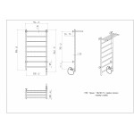 Полотенцесушитель электрический с полкой Арго Орион Лесенка 50х100 таймер правый 8 перекладин хром 12235