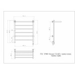 Полотенцесушитель электрический с полкой Арго Орион Лесенка 50х60 кнопка правый 6 перекладин хром 12257