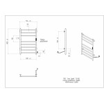 Полотенцесушитель электрический Арго Соло Гранд 50х80 правый 8 перекладин хром 15655