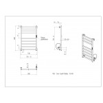 Полотенцесушитель электрический Арго Соло Квадро Гранд 50х80 правый 8 перекладин хром 15267
