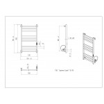 Полотенцесушитель электрический Арго Соренто Гранд 50х90 правый 9 перекладин хром 15022