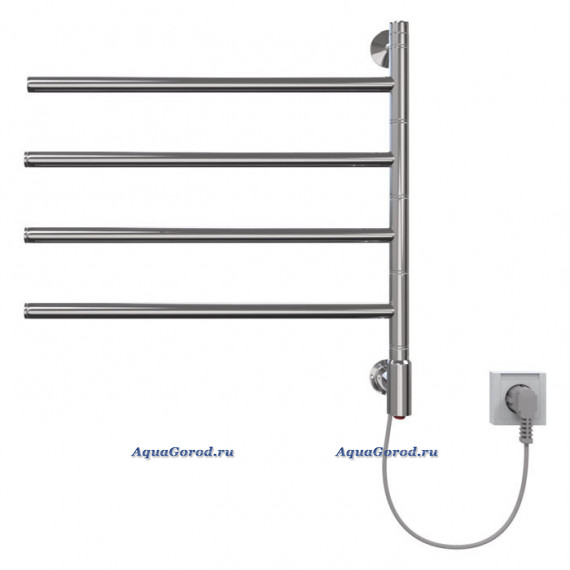 Полотенцесушитель электрический Арго Луч 4 52х60 универсальный правый 4 перекладины хром 06899
