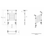 Полотенцесушитель Арго Каравелла 55х95 м.р. 55 вентиль люкс 7 перекладин эмбосс люкс 11814