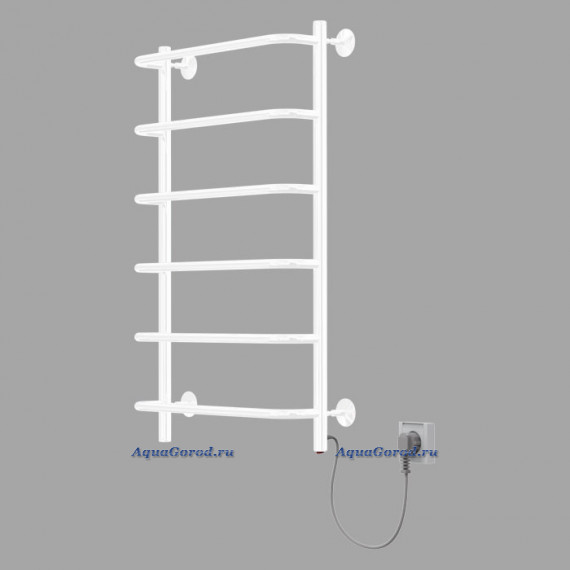 Полотенцесушитель Арго Магия-Э стальной 50-80 см электрический 70 Вт белый глянец скрытое подключение