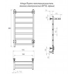 Полотенцесушитель электрический Aringa Порто с полкой 80х50 черный AR03010BL