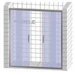 Душевая дверь в нишу Kubele DE019D4 195х200 см, профиль хром блестящий, стекло прозрачное