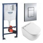 Инсталляция Grohe Rapid SL 3 в 1 с кнопкой смыва + Унитаз подвесной Baniera Родос Торнадо WaterStorm с сиденьем SoftClose, 38772001/B-002B-WHT Инсталляция Grohe Rapid SL 3 в 1 с кнопкой смыва + Унитаз подвесной Baniera Родос Торнадо WaterStorm с сиденьем SoftClose, 38772001/B-002B-WHT