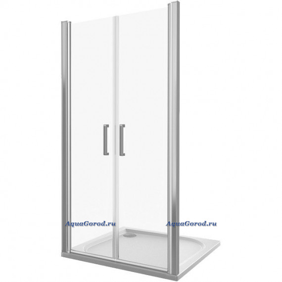 Душевая двустворчатая дверь в нишу BAS Good Door Fantasy SD-100-C-CH прозрачное стекло ФА00021