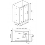 Душевое ограждение BAS Good Door GALAXY WTW+SP-C-CH прозрачное стекло 120х70 хром ГЛ00004/ГЛ00027