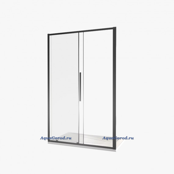 Душевая дверь в нишу BAS Good Door Idea WTW-120-C-B прозрачное стекло черный профиль ИД00009
