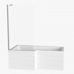 Шторка для ванны BAS Good Door Screen HS-100-C-CH c распашной створкой прозрачное стекло ПД00084