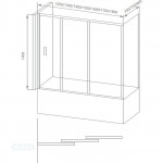 Шторка для ванны BAS Good Door Screen WTW+SP-G-CH 120х75 стекло Грейп ПД00106/ПД00113