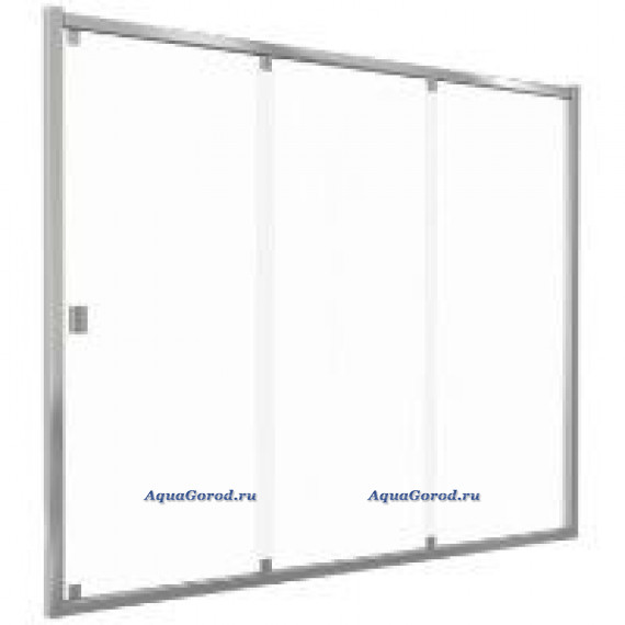 Шторка для ванны BAS Good Door Screen WTW-140-G-CH 3-створчатая раздвижная стекло Грейп ПД00108