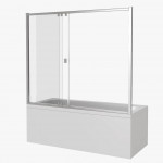 Шторка для ванны BAS Good Door Screen WTW-140-G-CH 3-створчатая раздвижная стекло Грейп ПД00108