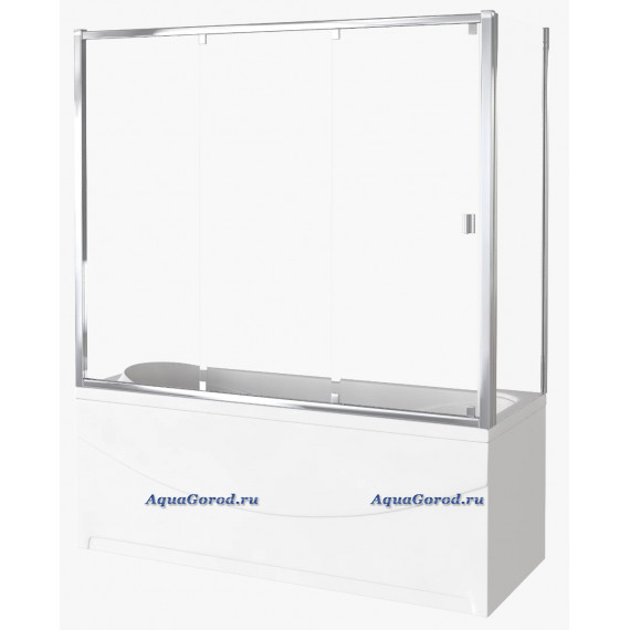 Шторка для ванны BAS Good Door Screen WTW+SP-C-CH 120х80 прозрачное стекло ПД00099/ПД00105