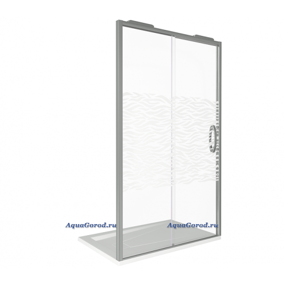 Душевая дверь BAS Good Door Antares WTW-110-W-CH в нишу раздвижная прозрачное стекло с рисунком 110 см