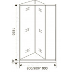 Душевая дверь в нишу BAS Good Door Infinity SD-100-G-CH складная стекло Грейп ИН00048