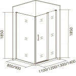 Боковая стенка BAS Good Door Infinity SP-90-С-CH неподвижная прозрачное стекло ИН00040