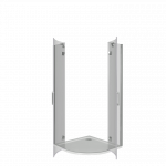 Душевое ограждение BAS Saturn R-90-C-CH полукруглое распашное прозрачное стекло 900x900x1850