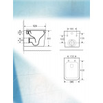 Унитаз подвесной Bau Stil безободковый быстросъемное тонкое сиденье изотактический полипропилен микролифт NS0001-PRO