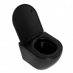 Крышка-сиденье BelBagno Colorato чёрное матовое, дюропласт, микролифт, металлическое крепление BB062SC-MB