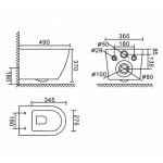 Унитаз подвесной BelBagno Colorato BB062CHR-MB безободковый, с креплением, чёрный матовый