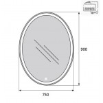 Зеркало BelBagno SPC-VST-750-900-LED-TCH