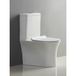 Унитаз-компакт BelBagno Ancona безободковый с полным примыканием к стене с горизонтальным выпуском BB1224CPR-P/BB1224T