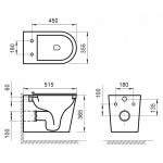 Унитаз подвесной BelBagno Flay-R безободковый с горизонтальным выпуском BB053CHR