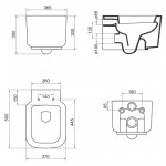 Унитаз подвесной BelBagno Vaso безободковый с горизонтальным выпуском BB127CH